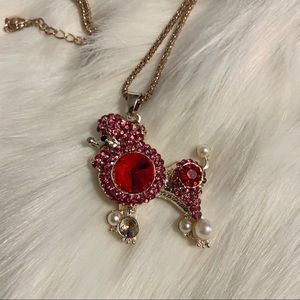 Betsey Johnson | NWOT Pink Poodle Rose Necklace